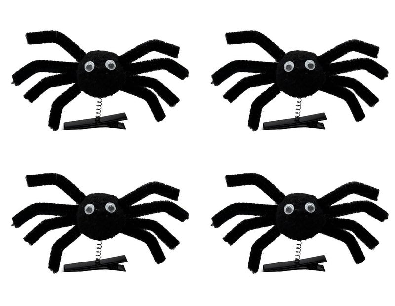 YTAONS Spider Hair Clips for Women Girls, Spring Spider Barrettes Hairpins Halloween Hair Accessories (Black -A) - Image 1